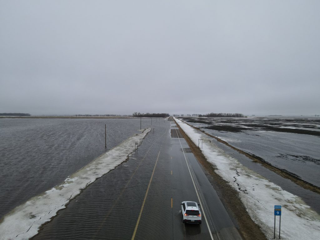 Highway 9 ten miles north of Ada at County Road 13 facing south. Courtesy: Tate Petry.